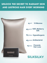 [Grå] SilkSilky-SE 19Momme Rent Silke Pillowcase 002