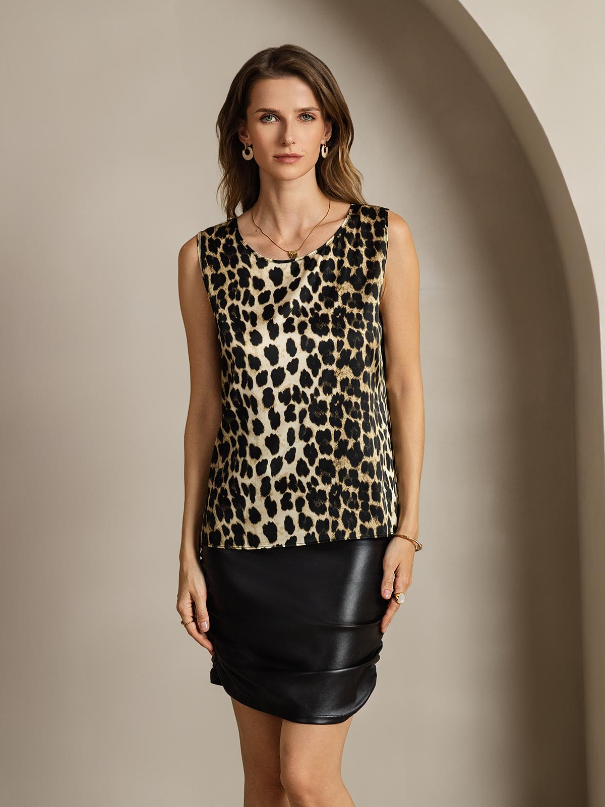 [Leopard] SilkSilky-SE 19Momme Silke Camisoles 001