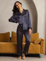 [Marin Kedja] SilkSilky-SE Long Sleeve Lapel Collar Dam Pyjama 002