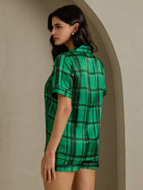 [Rutgrön] SilkSilky-SE Short Sleeve Notch Collar Dam Pyjama 002