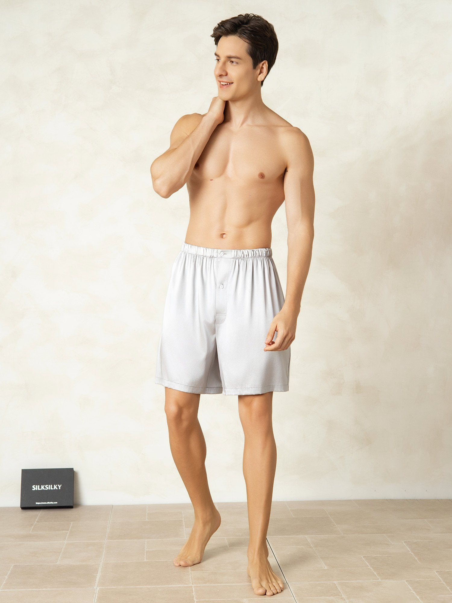 [Silver] SilkSilky-SE Rent Silke Mens Sleep Bottoms 003