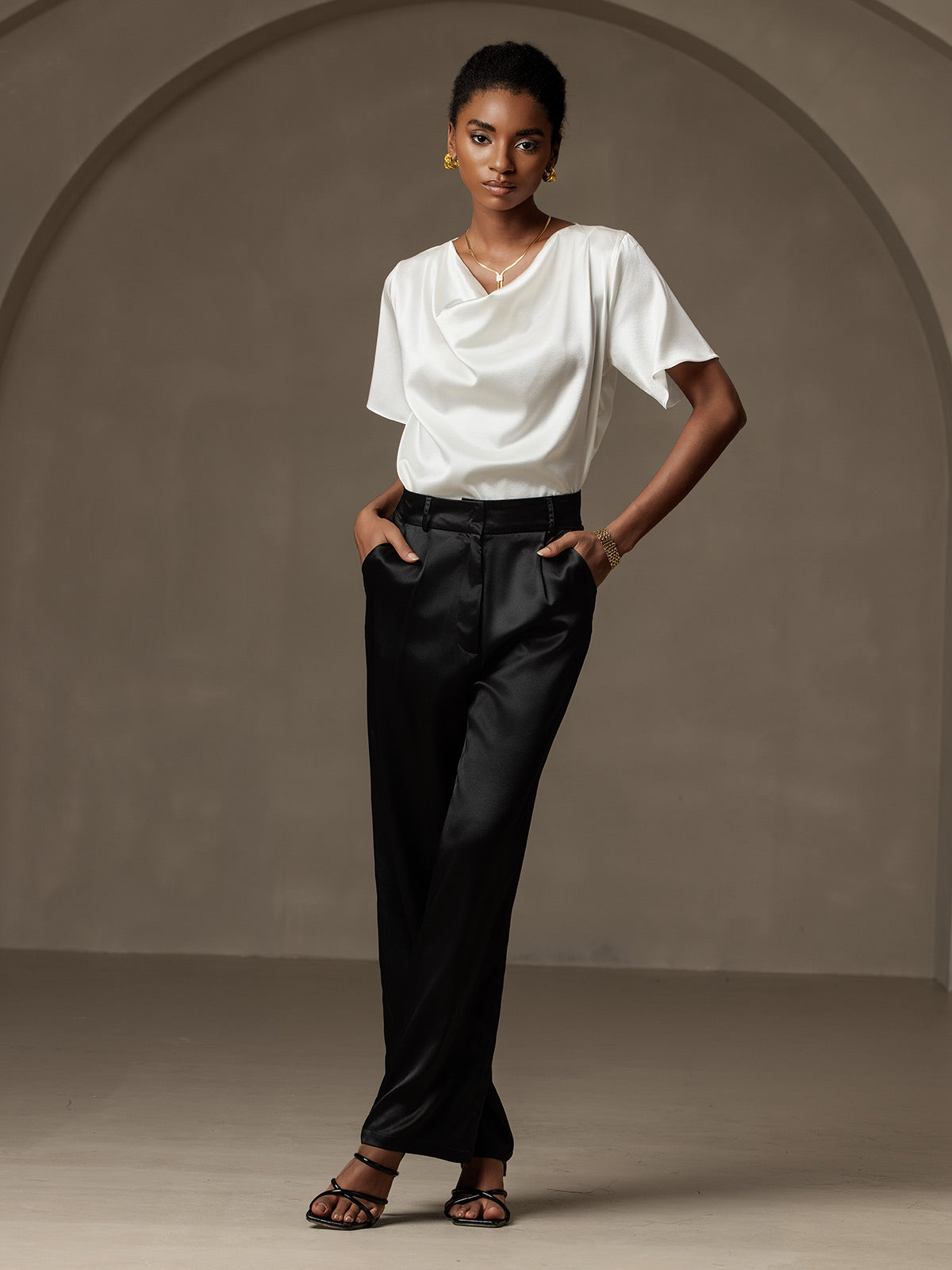 [Vit] SilkSilky-SE 19Momme Silke Womens T-Shirt 006