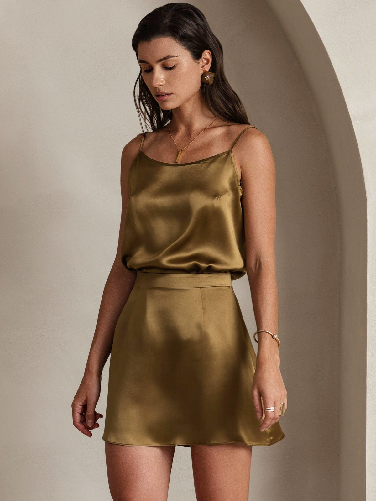 [Brun] SilkSilky-SE 19Momme Silke Skirt 004