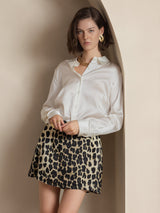 [Vit] SilkSilky-SE Long Sleeve Lapel Collar Damskjorta 004