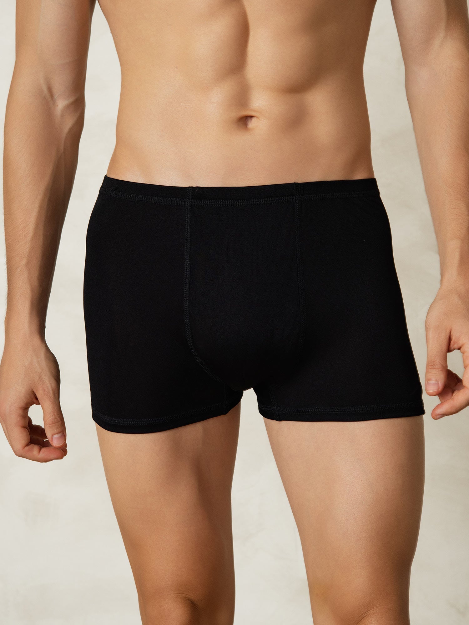 [Svart] SilkSilky-SE Silke Stickad Mens Underwear 004