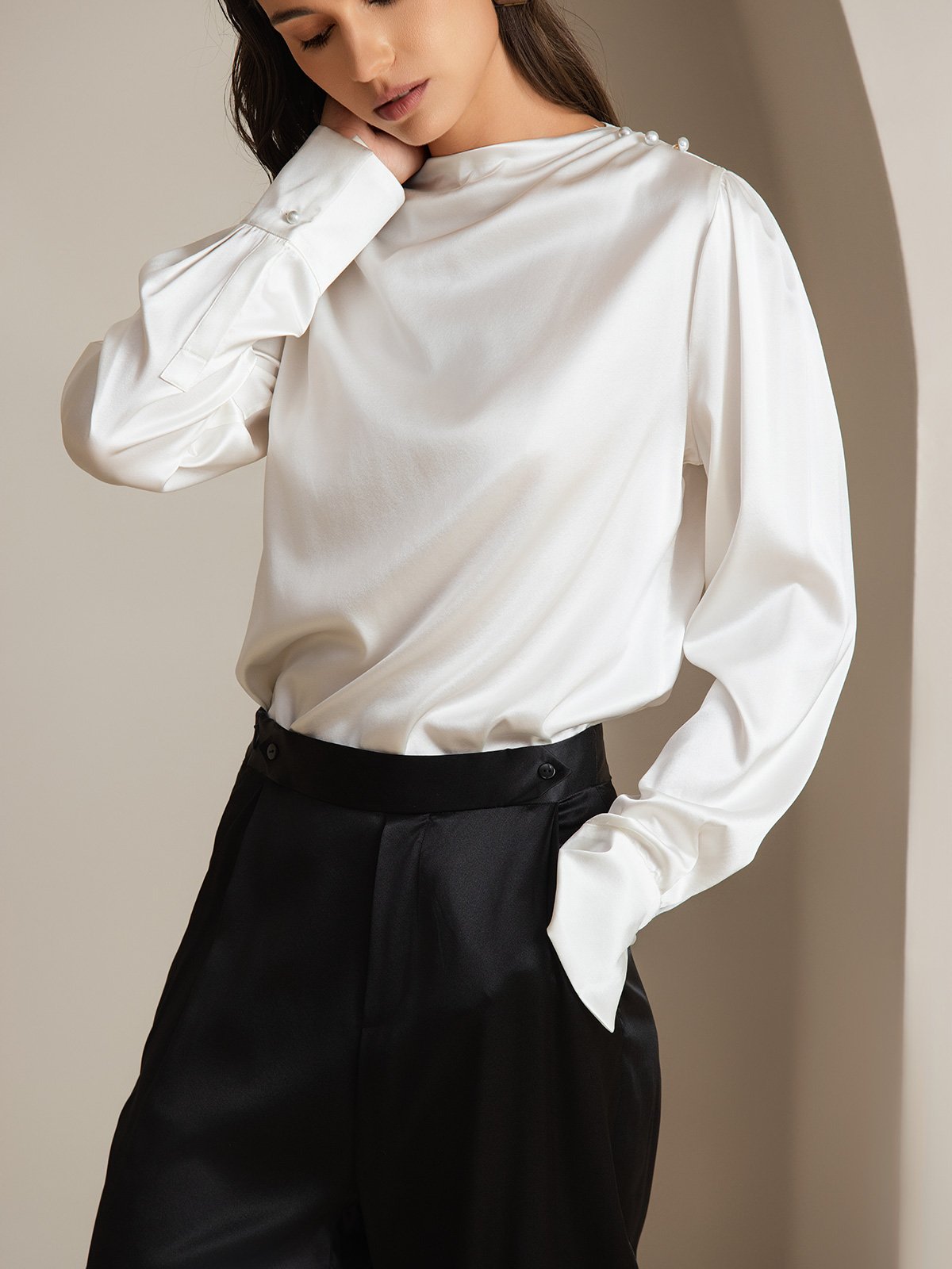 [Vit] SilkSilky-SE 19Momme Silke Womens Shirt 003