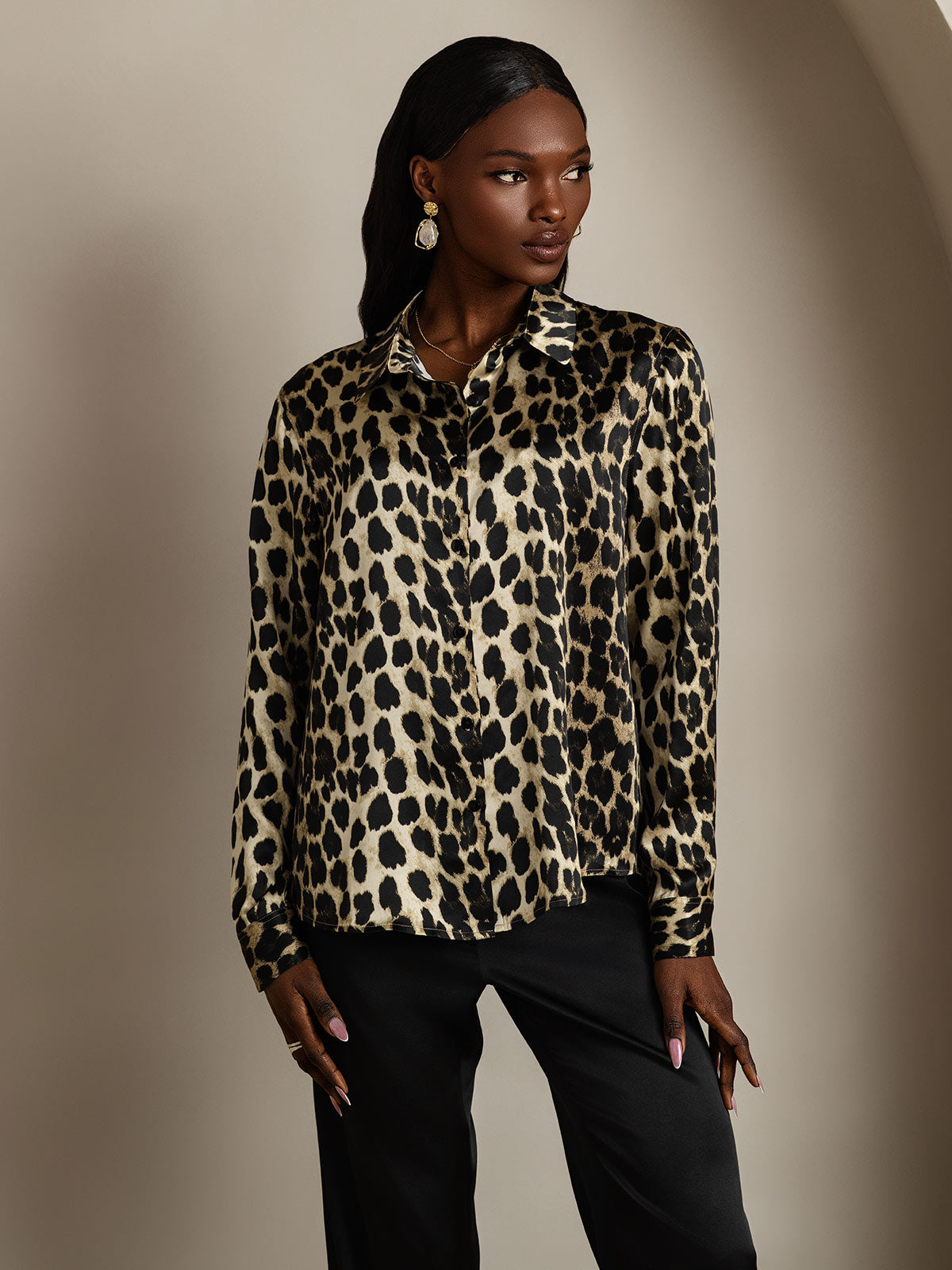 [Leopard] SilkSilky-SE Silke Krage Damskjorta 003