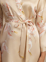[Champagne] SilkSilky-SE 3/4 Sleeve Dam Morgonrock 007