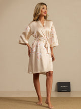 [Champagne] SilkSilky-SE 3/4 Sleeve Dam Morgonrock 006