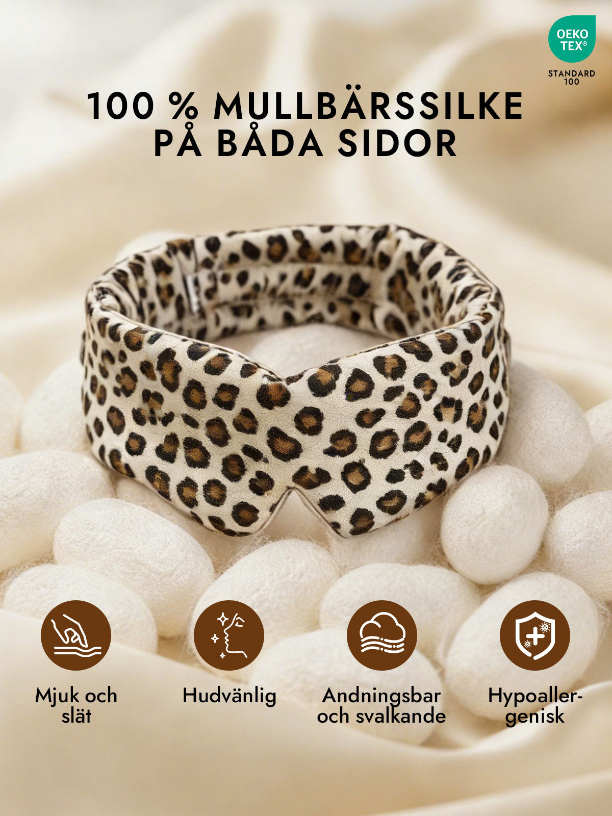 [Leopard] SilkSilky-SE 19Momme Pure Silk Eye Mask 002