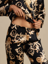 [Svart Drake] SilkSilky-SE Long Sleeve Lapel Collar Dam Pyjama 005
