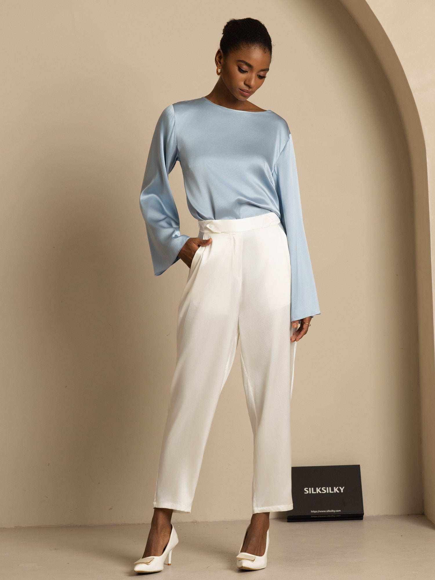 [Vit] SilkSilky-SE 19Momme Silke Womens Pants 006