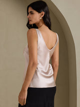 [Skugggrå] SilkSilky-SE Sleeveless V Neck Cami Toppar 002