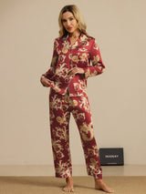 [Vinröd Drake] SilkSilky-SE Long Sleeve Lapel Collar Dam Pyjama 008