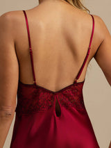 [Vin] SilkSilky-SE Spaghetti Strap Deep V Neck Nattlinne 005