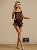 [Brun] SilkSilky-SE Spaghetti Strap Camisole Set 007
