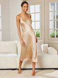 SilkSilky-SE Rent Silke Ärmlös Nightgown Champagne 001