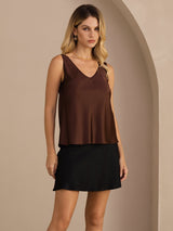 [Kaffe] SilkSilky-SE Sleeveless V Neck Cami Toppar 001