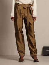 [Brons] SilkSilky-SE 32Momme Silk-Wool Blend Womens Pants 007
