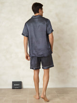 [Marin Ginkgo] SilkSilky-SE Kort Ärm Notchkrage Herr Pyjama 002