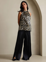 [Leopard] SilkSilky-SE 19Momme Silke Womens T-Shirt 006,