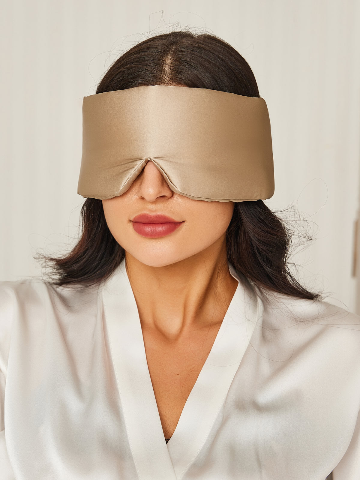 [Beige] SilkSilky-SE 19Momme Rent Silke Eye Mask 001