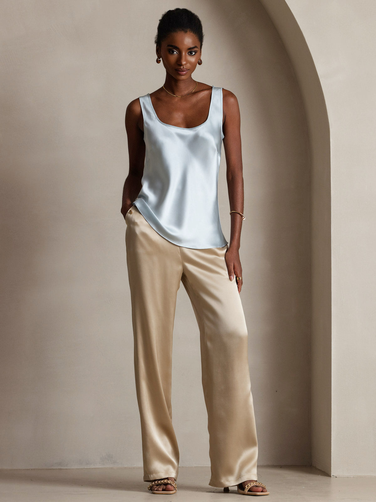 [Ljusblå] SilkSilky-SE 19Momme Silke Camisoles 001,