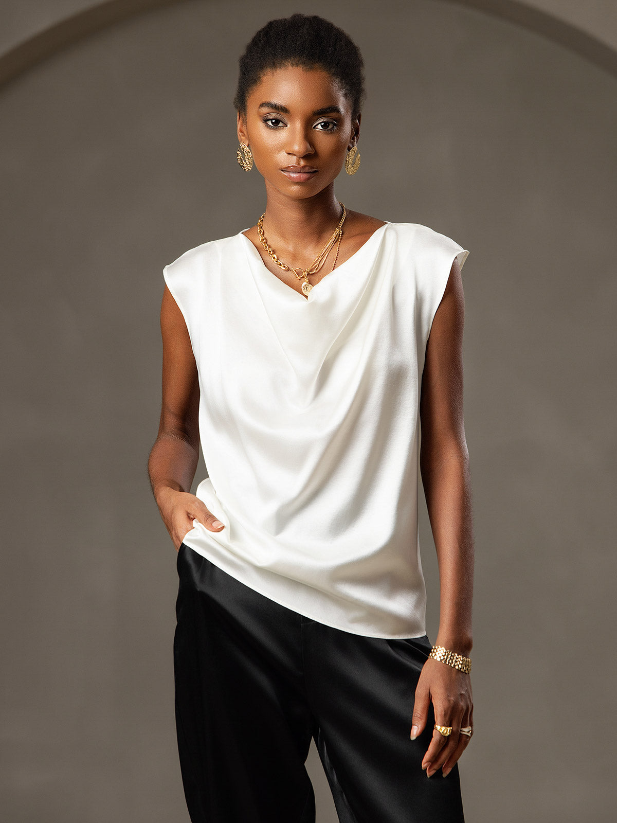 [Vit] SilkSilky-SE 19Momme Silke Womens T-Shirt 004