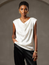 [Vit] SilkSilky-SE Cap Sleeve Cowl Neck Dam T-Shirt 004