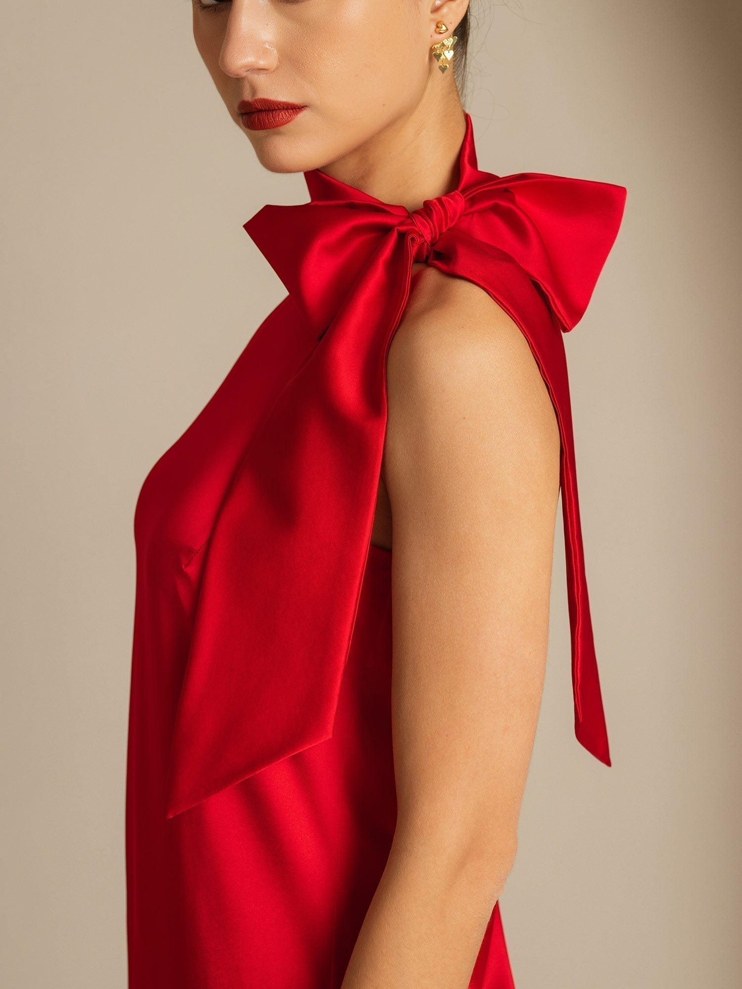 [Röd] SilkSilky-SE 19Momme Silke Dress 004,