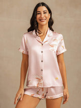 [Rosa] SilkSilky-SE Short Sleeve Lapel Collar Dam Pyjama 001