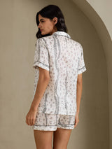 [Vit Leopard] SilkSilky-SE Short Sleeve Notch Collar Dam Pyjama 002