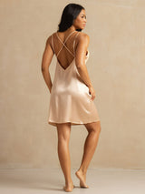 [Ljusrosa] SilkSilky-SE Spaghetti Strap V Neck Nattlinne 002