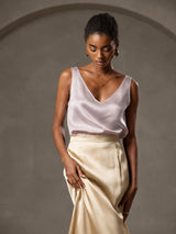 [Skugggrå] SilkSilky-SE Sleeveless V Neck Cami Toppar 004