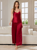 SilkSilky SE Rent Silke Ärmlös V Hals Camisole Set Vin 001