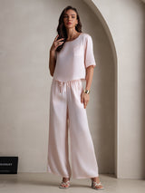 [Rosa] SilkSilky-SE Half Sleeve Round Neck Dam Pyjama 003