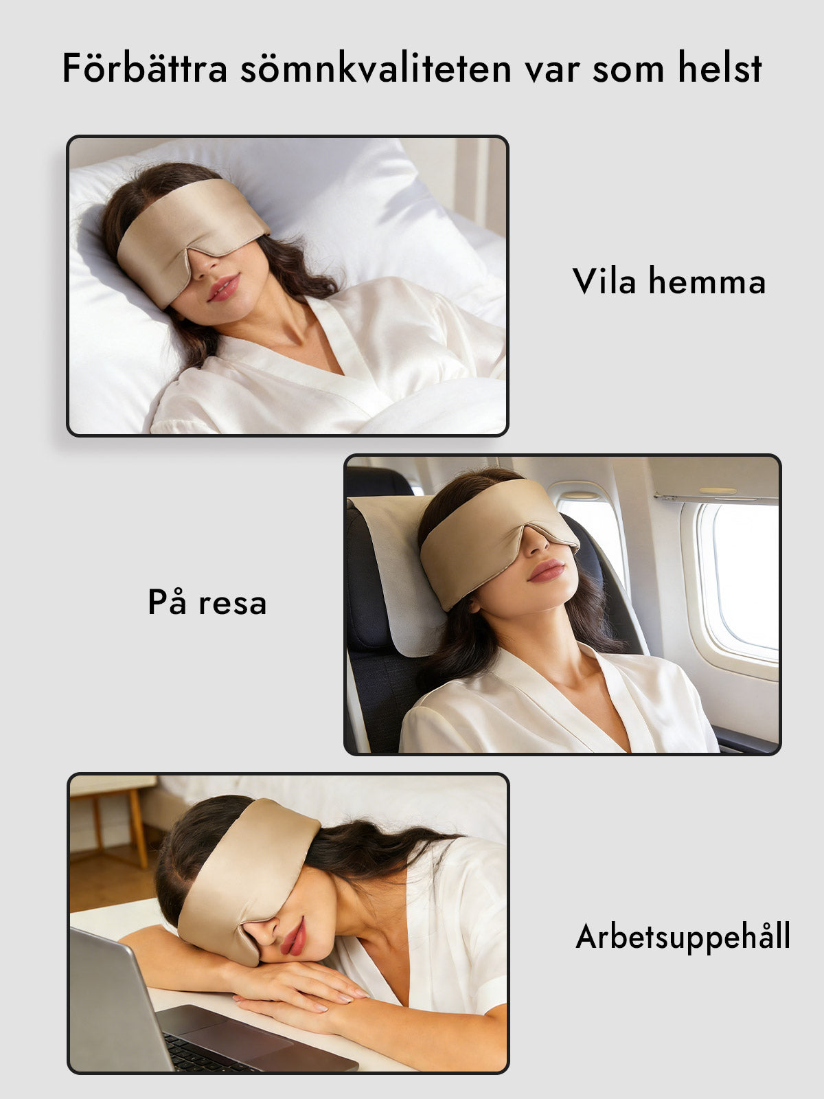 [Beige] SilkSilky-SE 19Momme Pure Silk Eye Mask 006