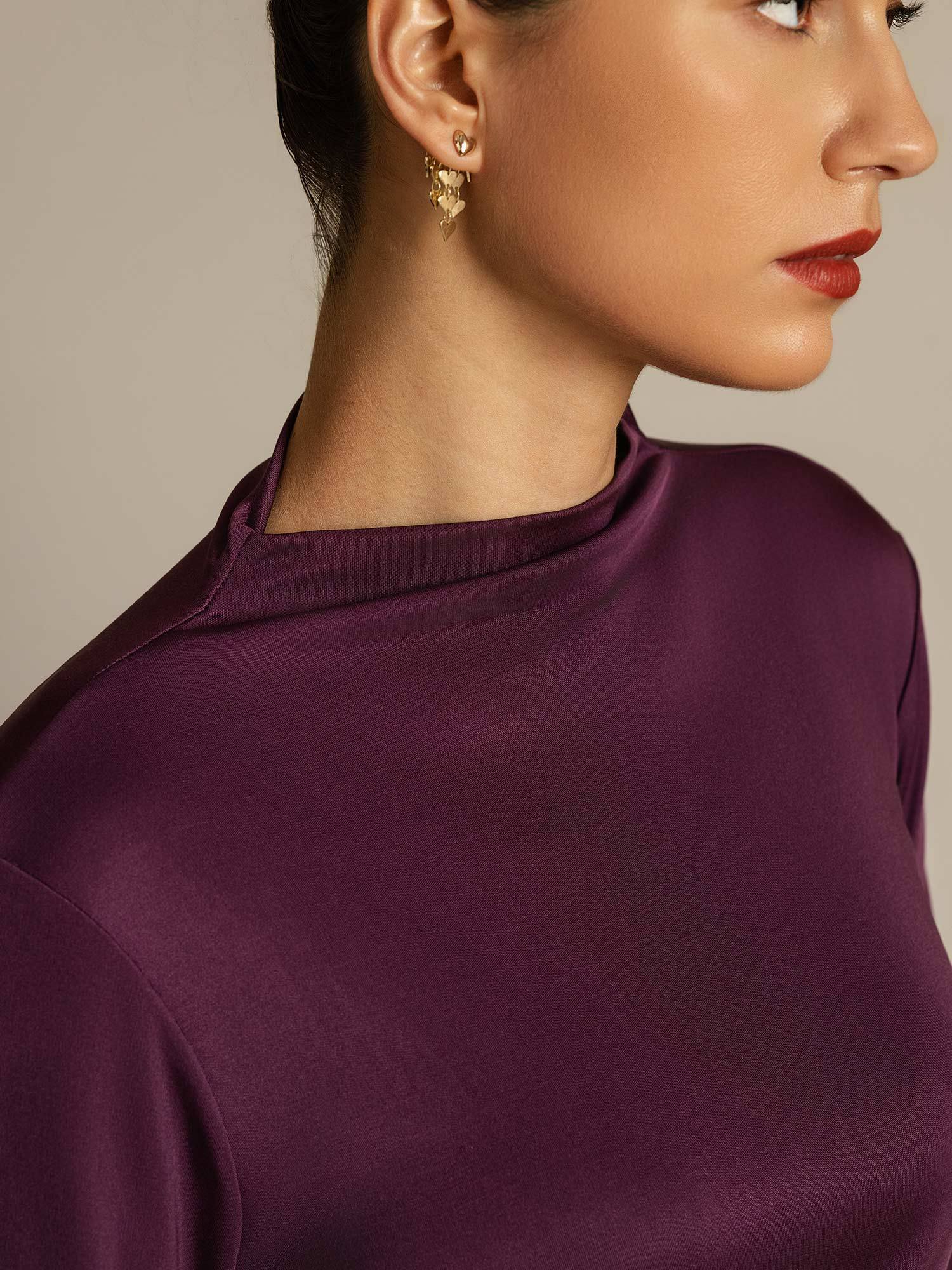 [Lila] SilkSilky-SE Rent Silke Womens T-Shirt 004