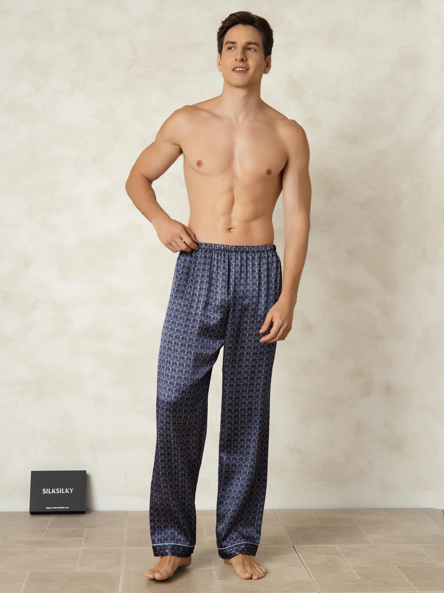 [Marin Ginkgo] SilkSilky-SE Rent Silke Mens Sleep Bottoms 004