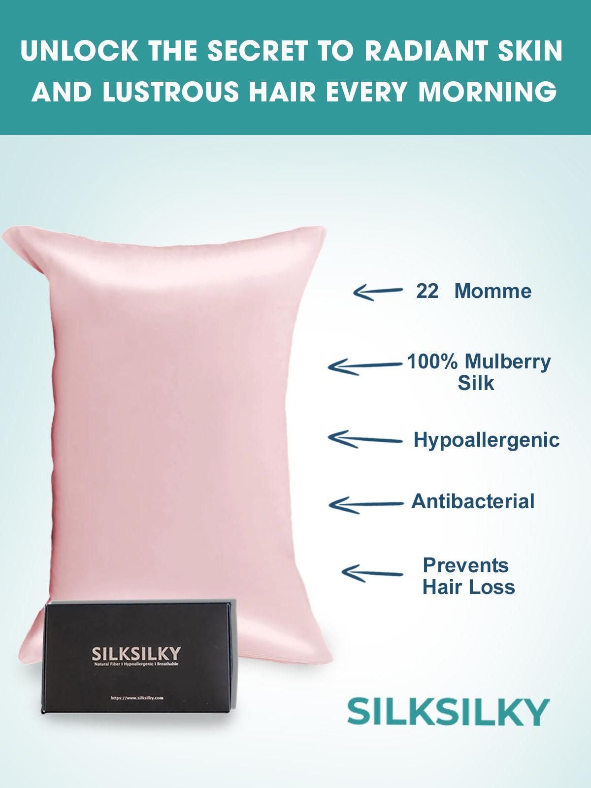 [Rosa] SilkSilky-SE 22Momme Rent Silke Pillowcase 003