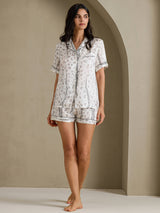 [Vit Leopard] SilkSilky-SE Short Sleeve Notch Collar Dam Pyjama 006