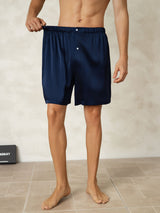 [Mörkblå] SilkSilky-SE Men's Sleep Shorts 005