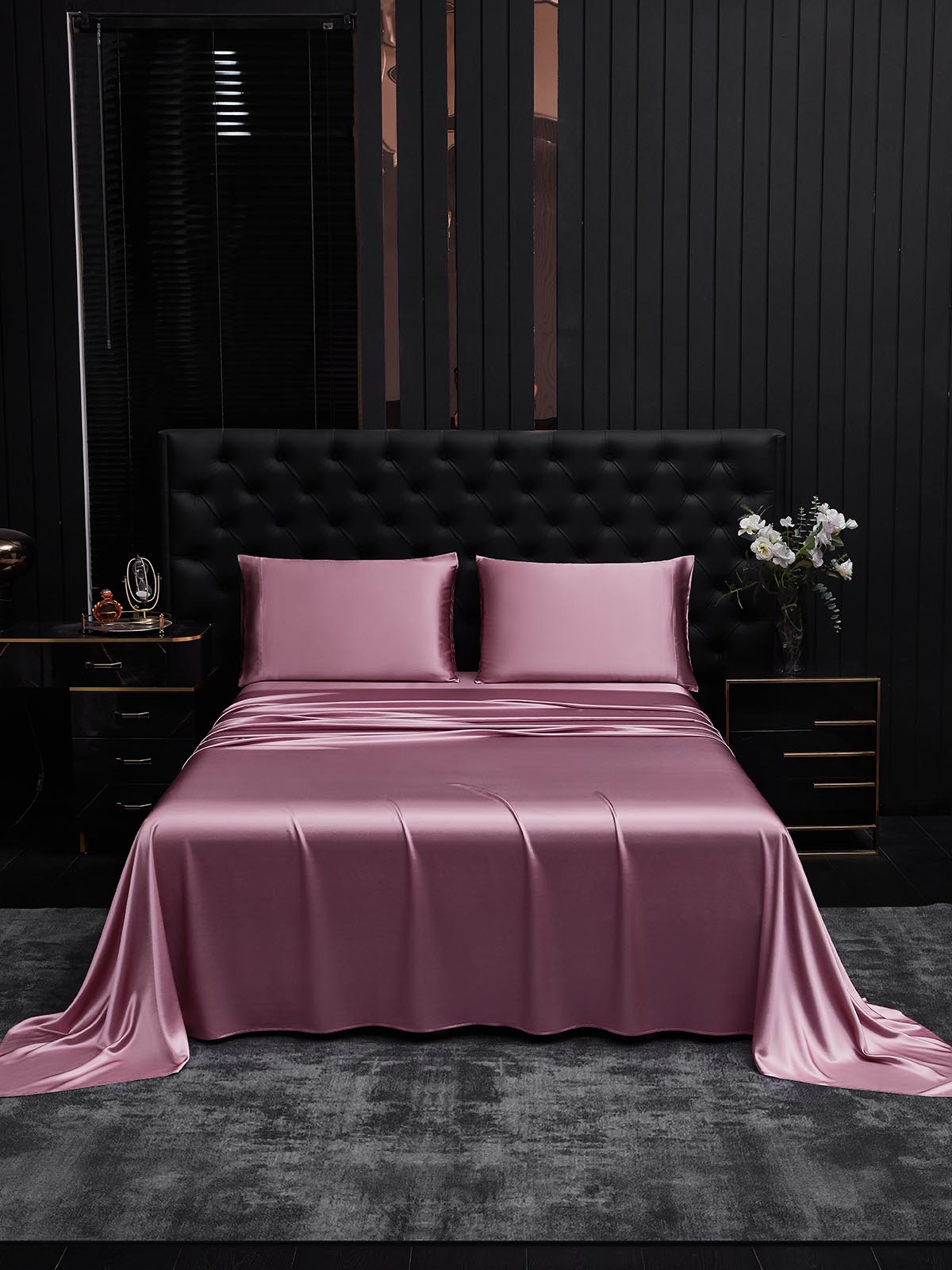 [Mauve Orkidé] SilkSilky-SE 19Momme Rent Silke Bedding Set 001