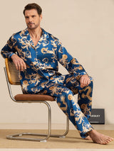 [Navy Drake] SilkSilky-SE Long Sleeve Notchkrage Herr Pyjama 008