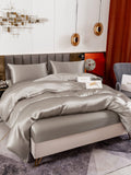 SilkSilky SE 19Momme Rent Silke Bedding Set Grå 006