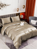 SilkSilky SE 19Momme Rent Silke Bedding Set Kaki 001