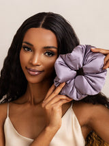 [Mörklila] SilkSilky-SE Scrunchie 001