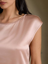 [Toscana] SilkSilky-SE Cap Sleeve Round Neck Dam T-Shirt 004