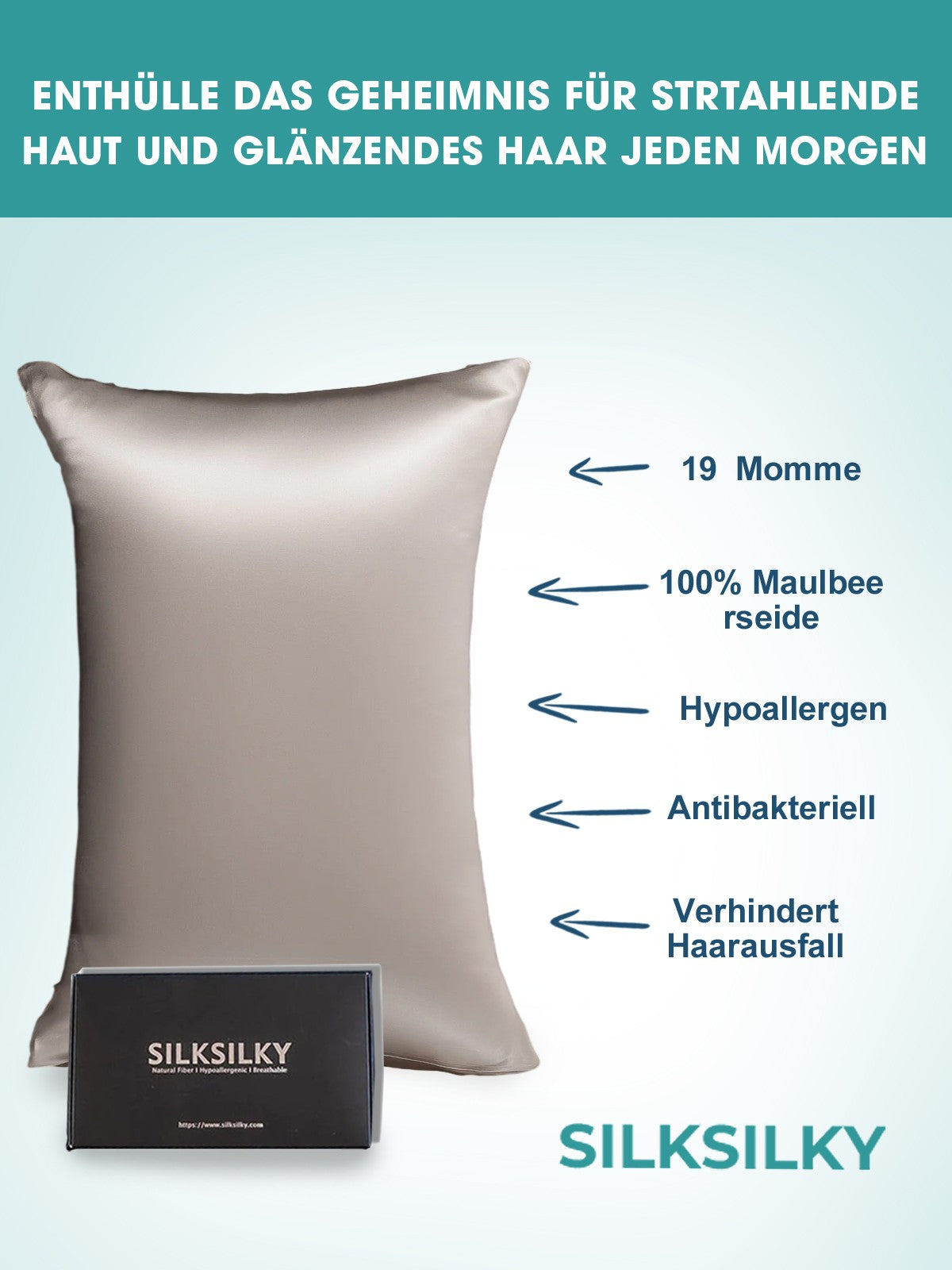 [Kungsblått] SilkSilky-SE 19Momme Rent Silke Pillowcase 006
