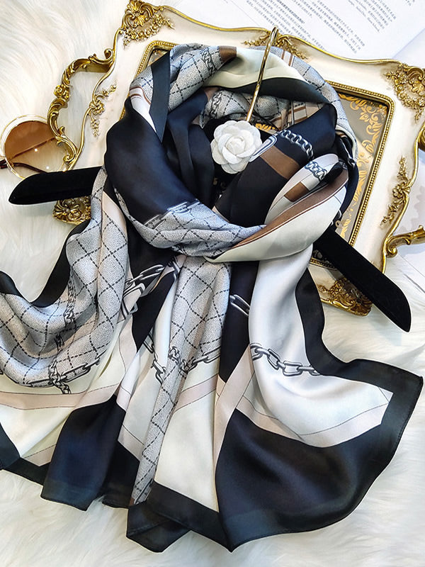 SilkSilky SE Rent Silke Scarf Svart 001